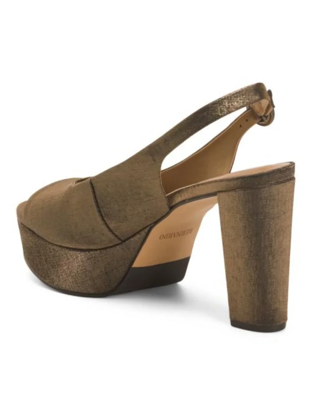 BERNARDO Made In Brazil Vega Peep Toe Platform Slingback Heeled Sandals